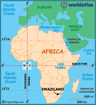swasiland afrika karte