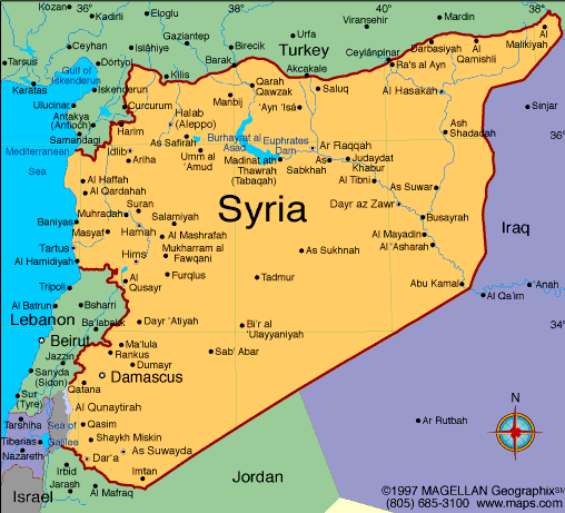 karte von syrien
