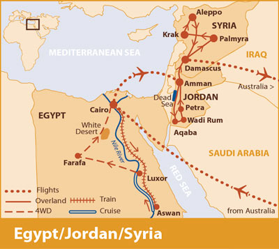 syrien jordanienien agypten karte