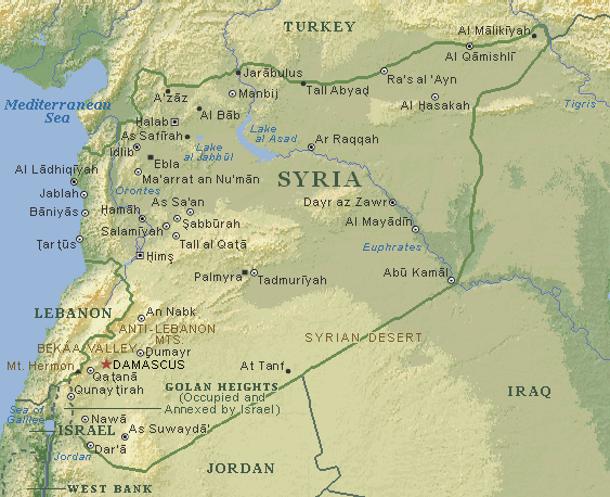 syrien stadte karte