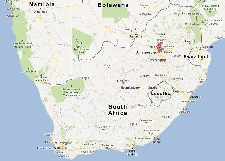 Karte Von Johannesburg Sudafrika 