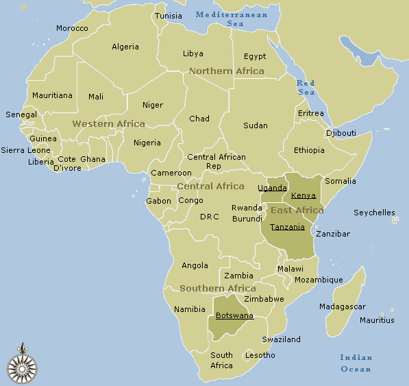 karte von afrika tansania