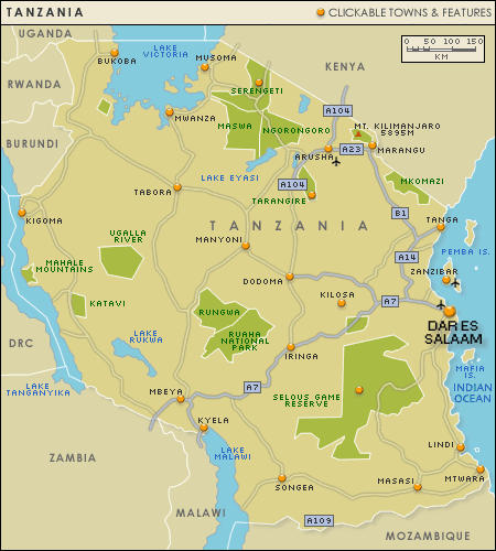 tansania karten