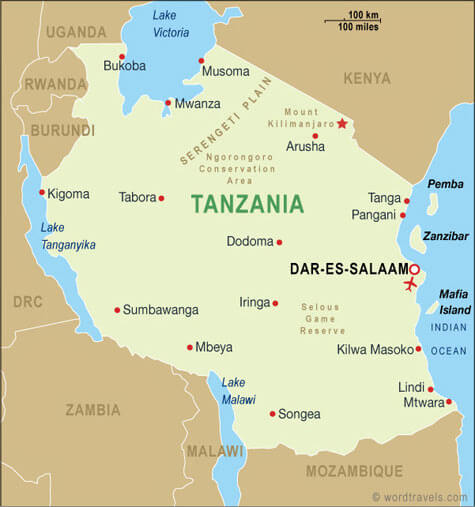 tansania karte