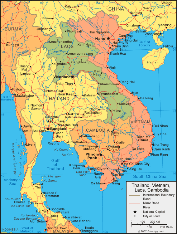 karte von thailand