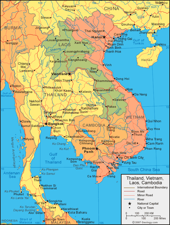 Karte von Thailand