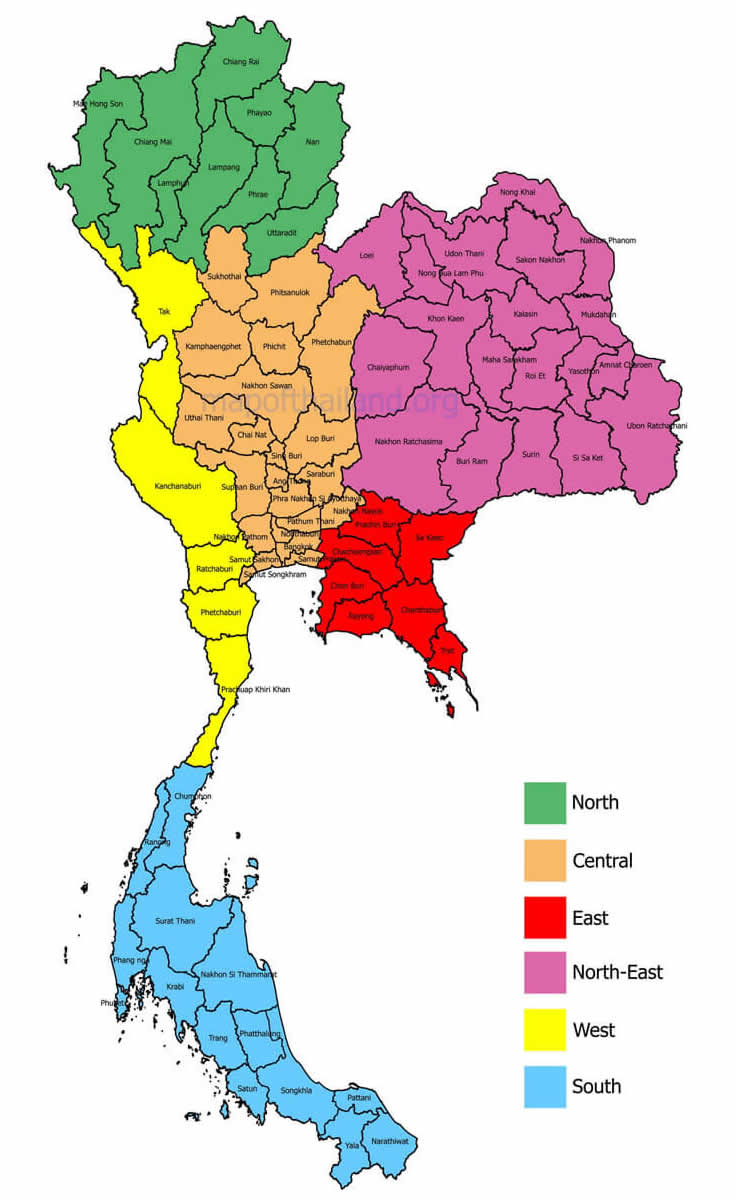 provinzen karte Thailand