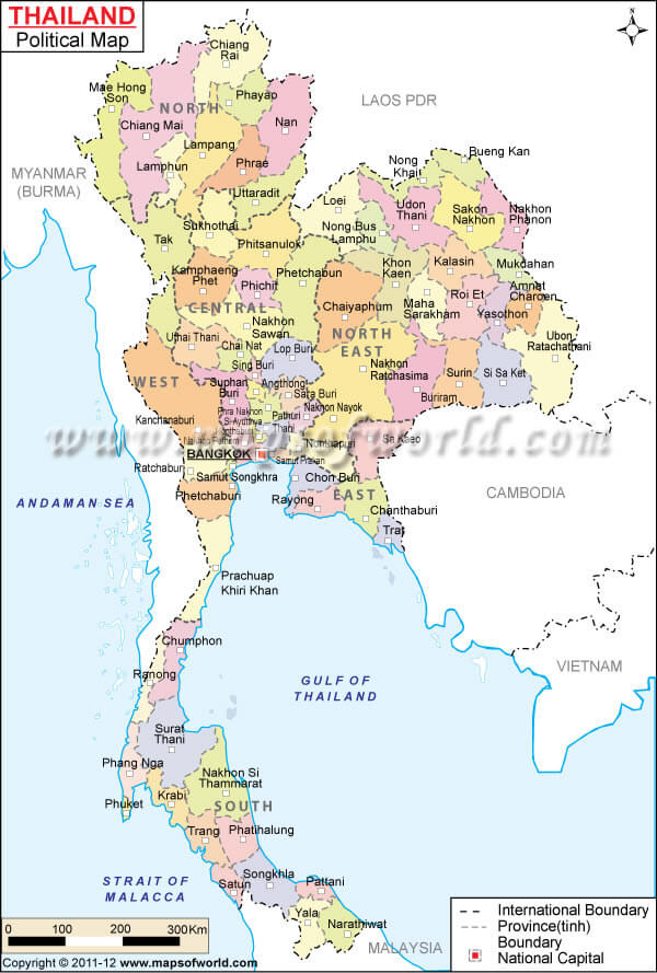 thailand provinzen karte