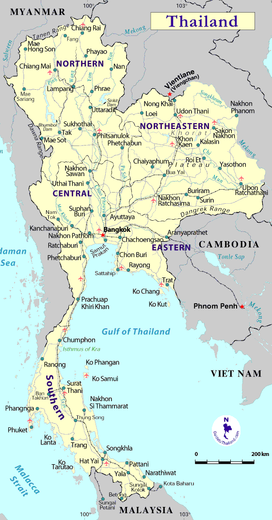 Thailand Country Map