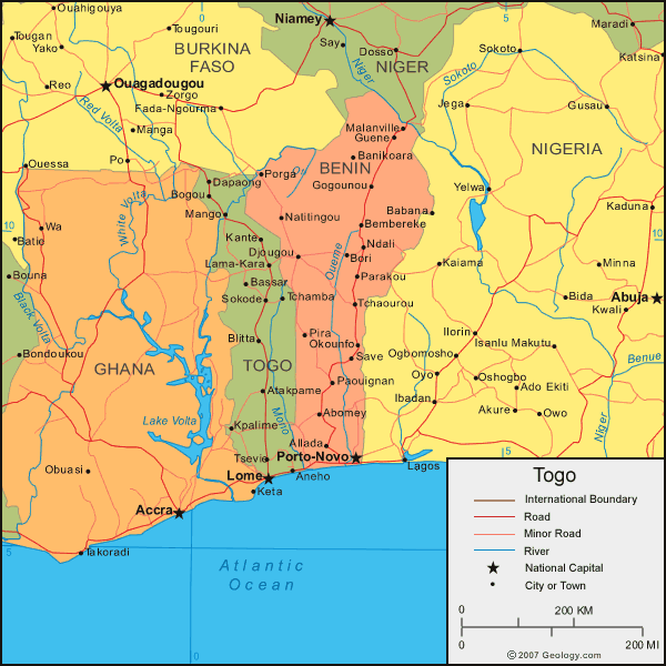 karte von Togo