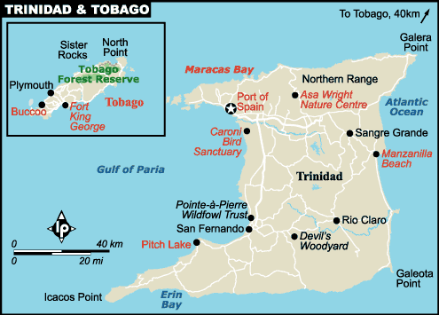 trinidad und tobago karte