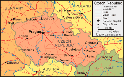 karten von tschechisch republik