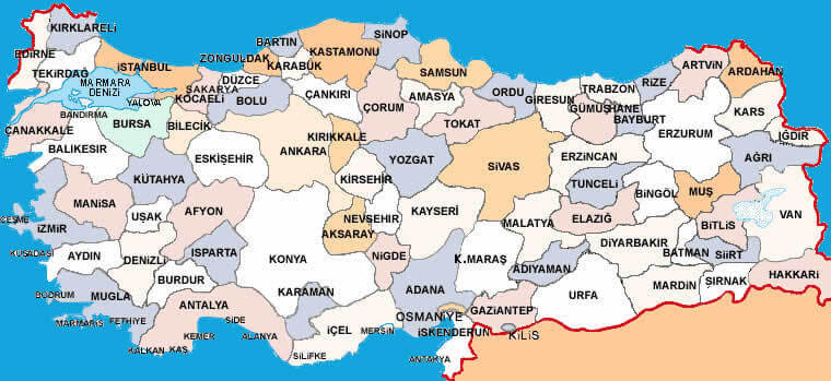 karte turkei