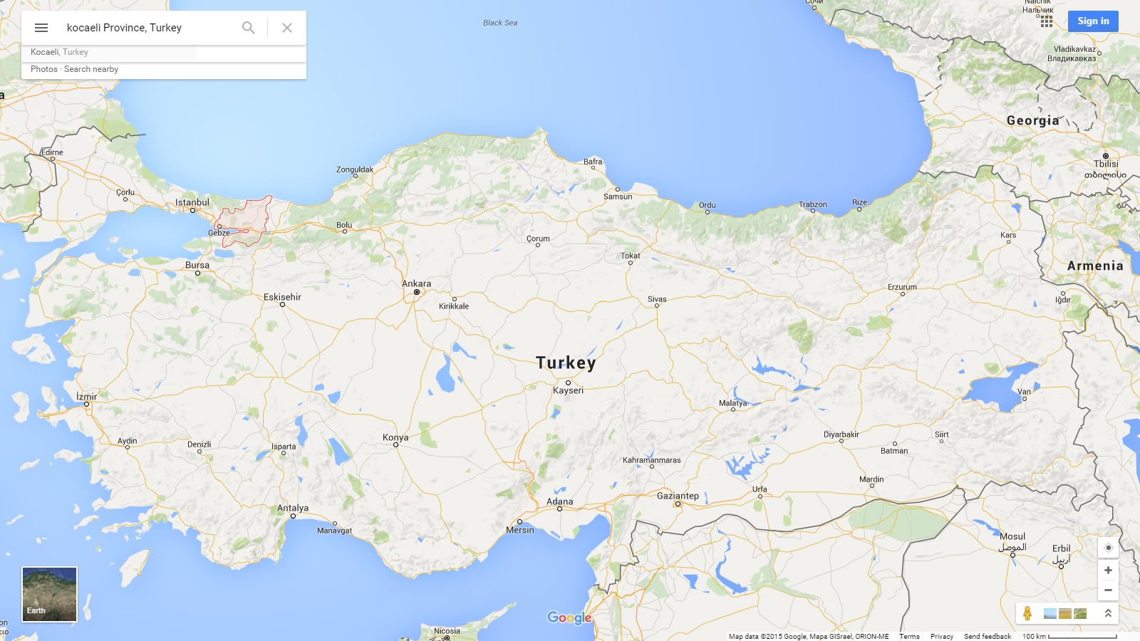 kocaeli karte turkei