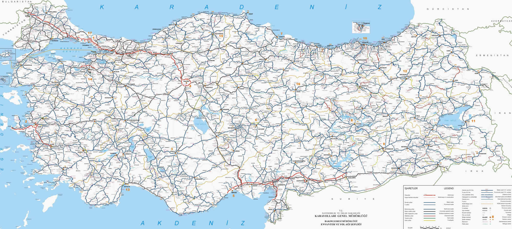 strase karten von turkei
