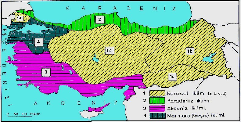 turkei klima karte