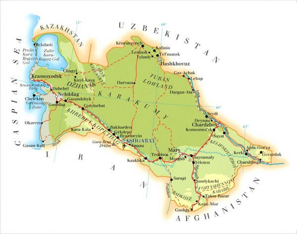 Turkmenistan karte