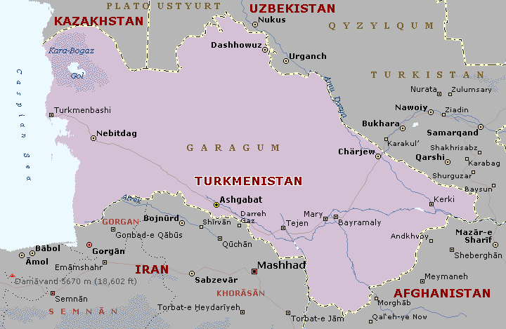 turkmenistan regionen karte