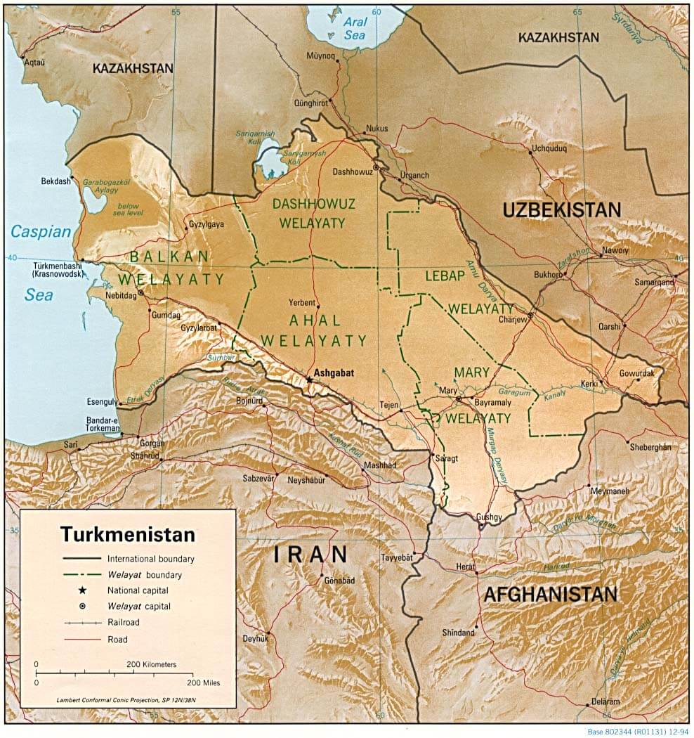 turkmenistan linderung karte