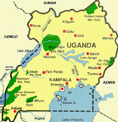 uganda karte kampala