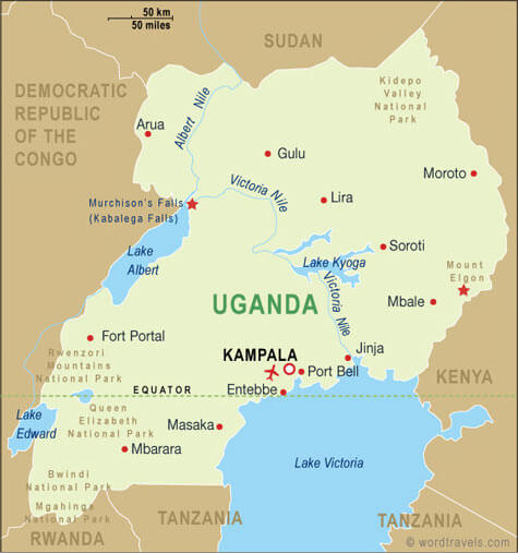 uganda regional karte