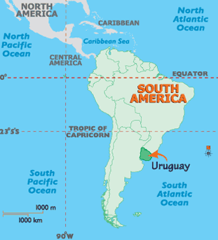 sudamerika karte uruguay