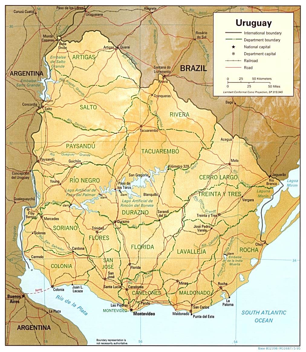 uruguay beschattet linderung karte 1995