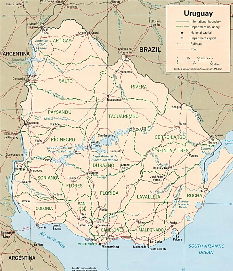 uruguay politisch karte 1995