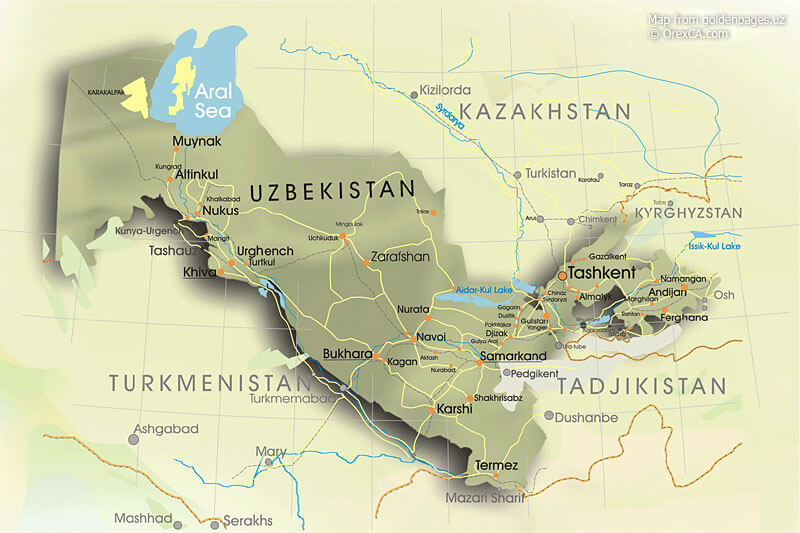 usbekistan linderung karte