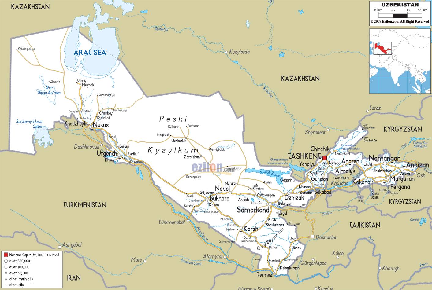 usbekistan strase karte