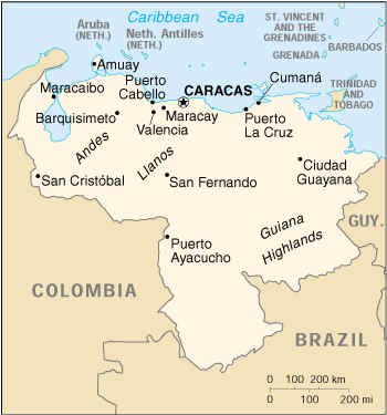 venezuela diplomatisch karte
