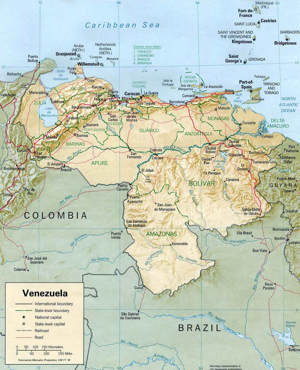 venezuela beschattet linderung karte 1993