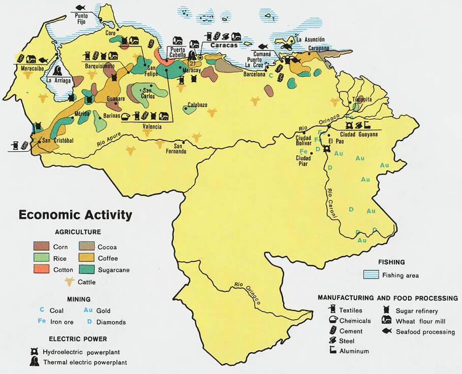 venezuela okonomisch aktivitat karte 1972