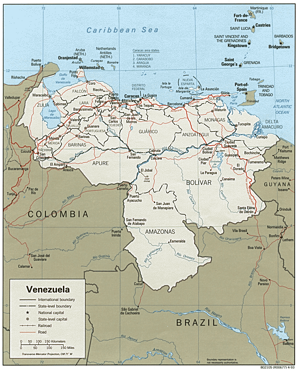 Venezuela politisch karte 1993