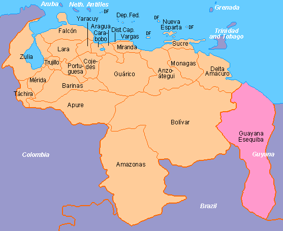 venezuela regionen karte
