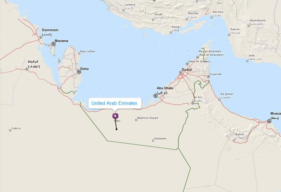 karte von vereinigte arabische emirate