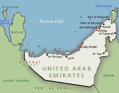 vereinigte arabische emirate karte