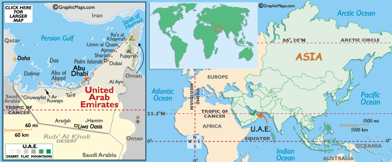 vereinigte arabische emirate karte