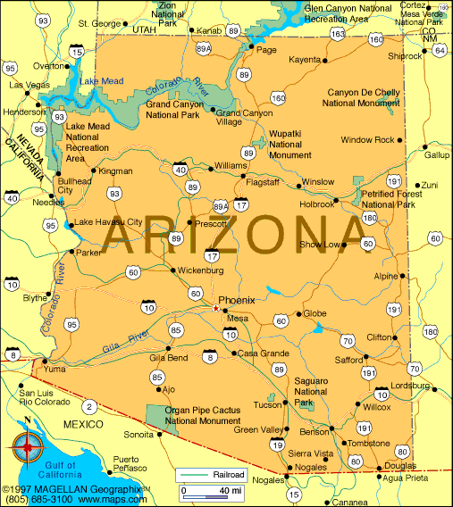 arizona politisch karte