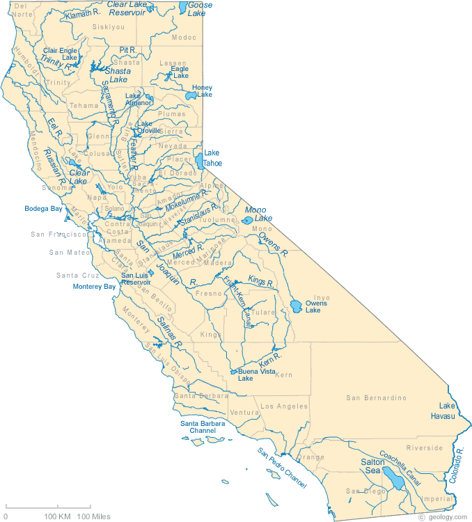 california flusss karte