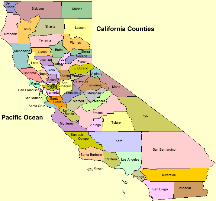 california landkreise karte