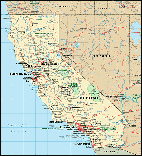 physikalisch karte california