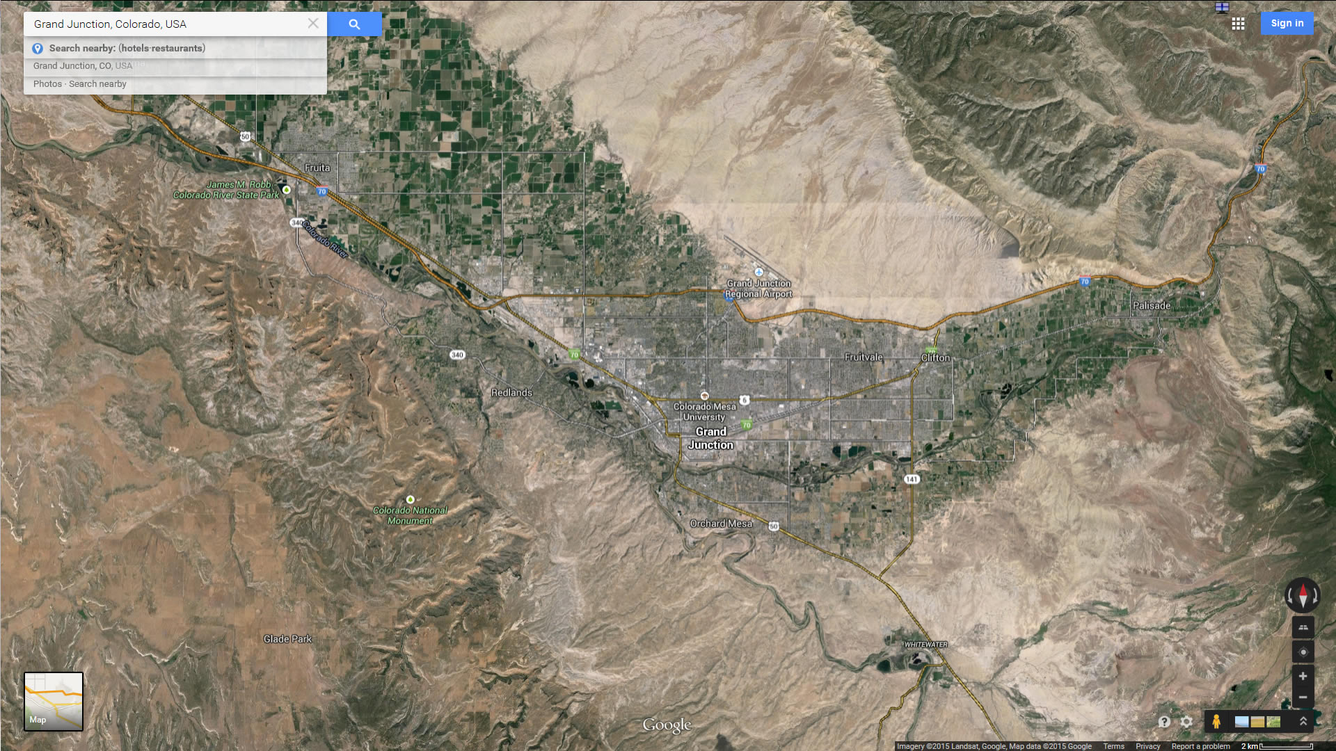 grand junction karte colorado us satellit