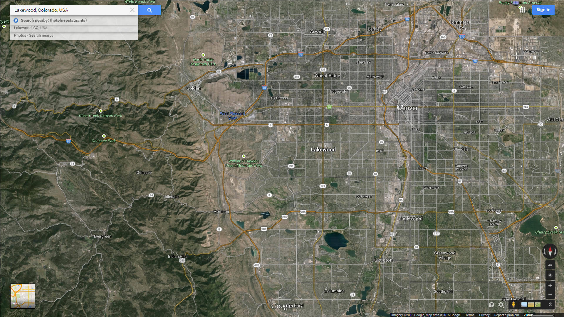lakewood karte colorado us satellit