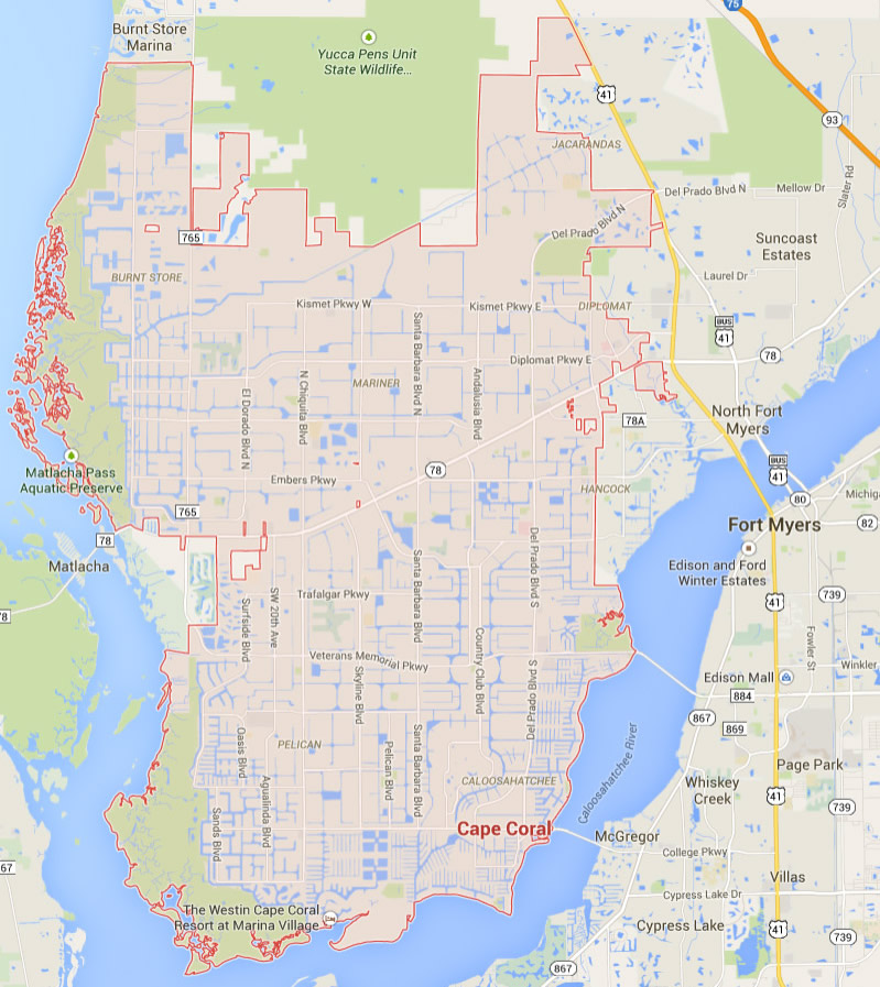 cape coral florida karte usa