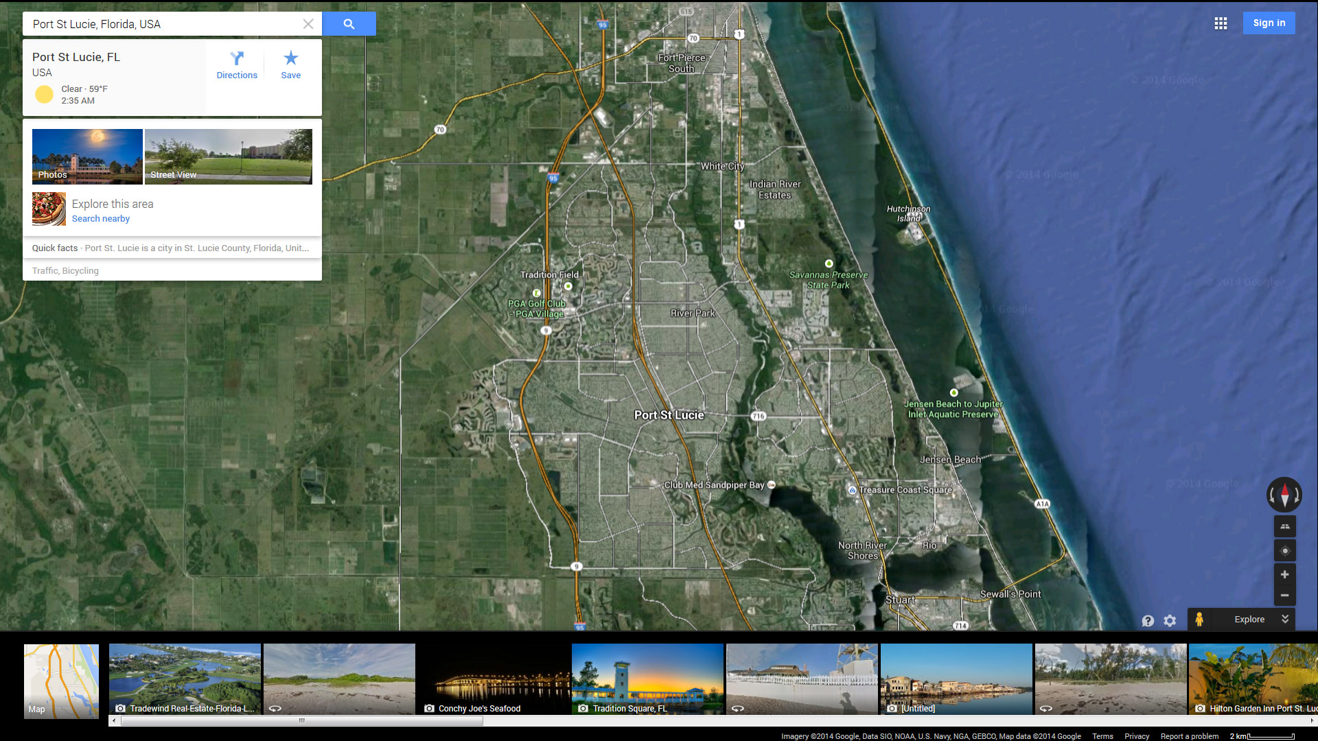 port st lucie karte florida us satellit