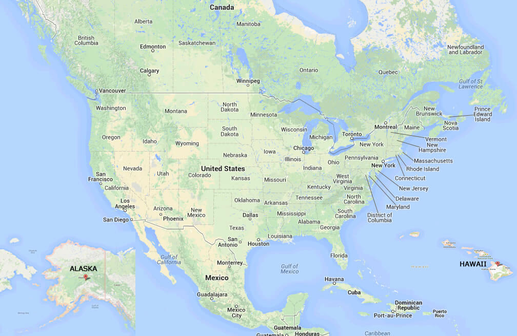 karte von Vereinigte Staaten