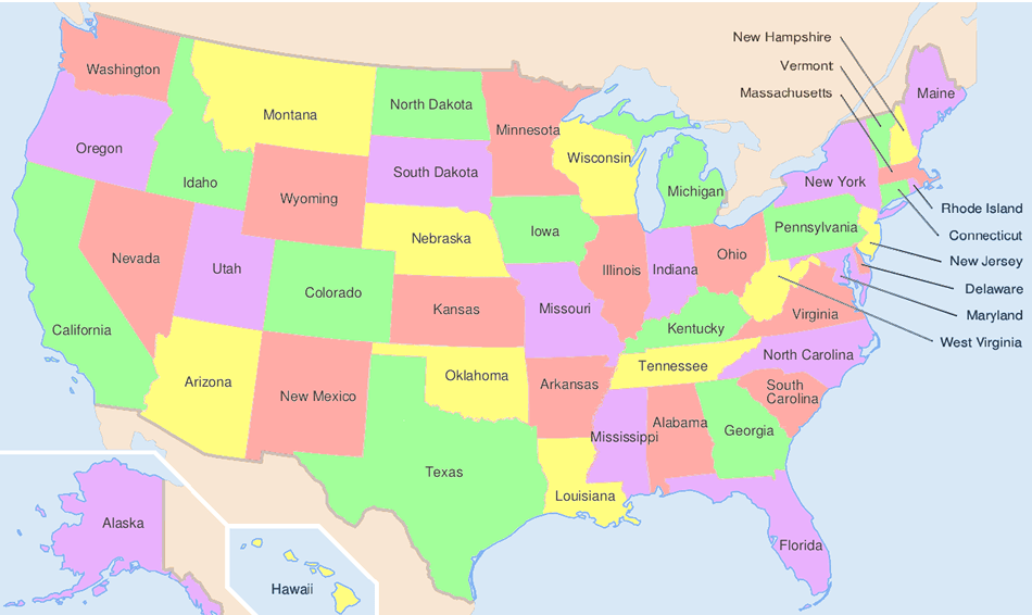 karte von Vereinigte Staaten