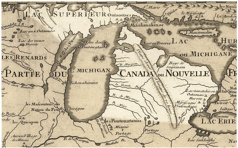 michigan historisch karte 1718