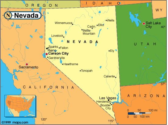 karte von Nevada